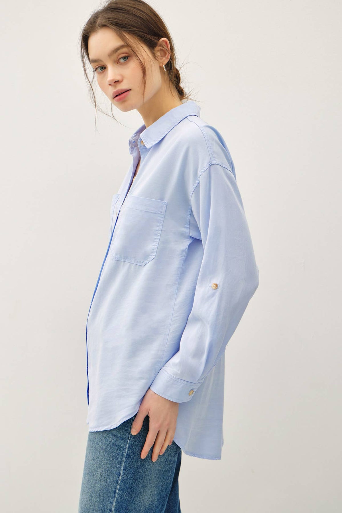 SOFT-WASHED TENCEL OVERSIZED SHIRT