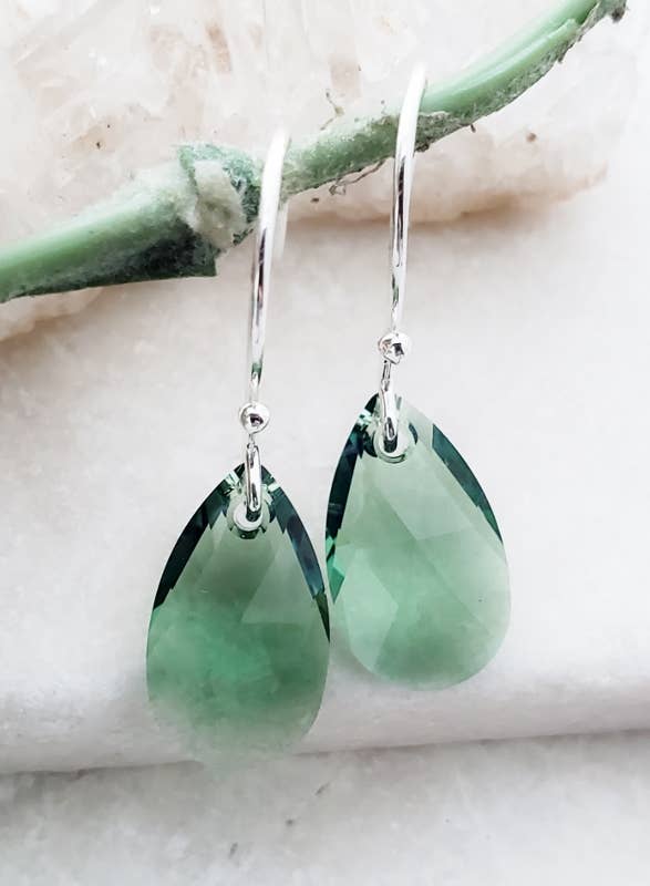 Crystal Briolette Earrings - Erinite