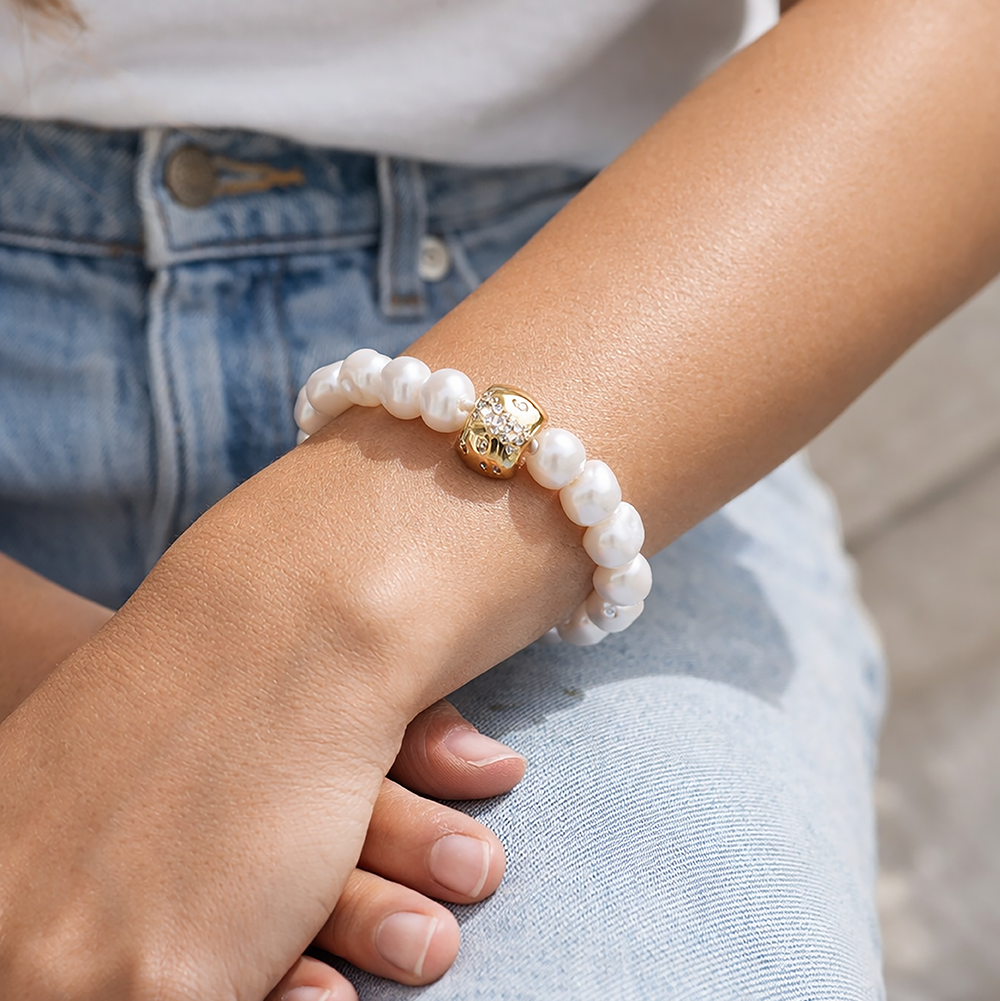 Gemstone Bracelet-10mm-Pearl