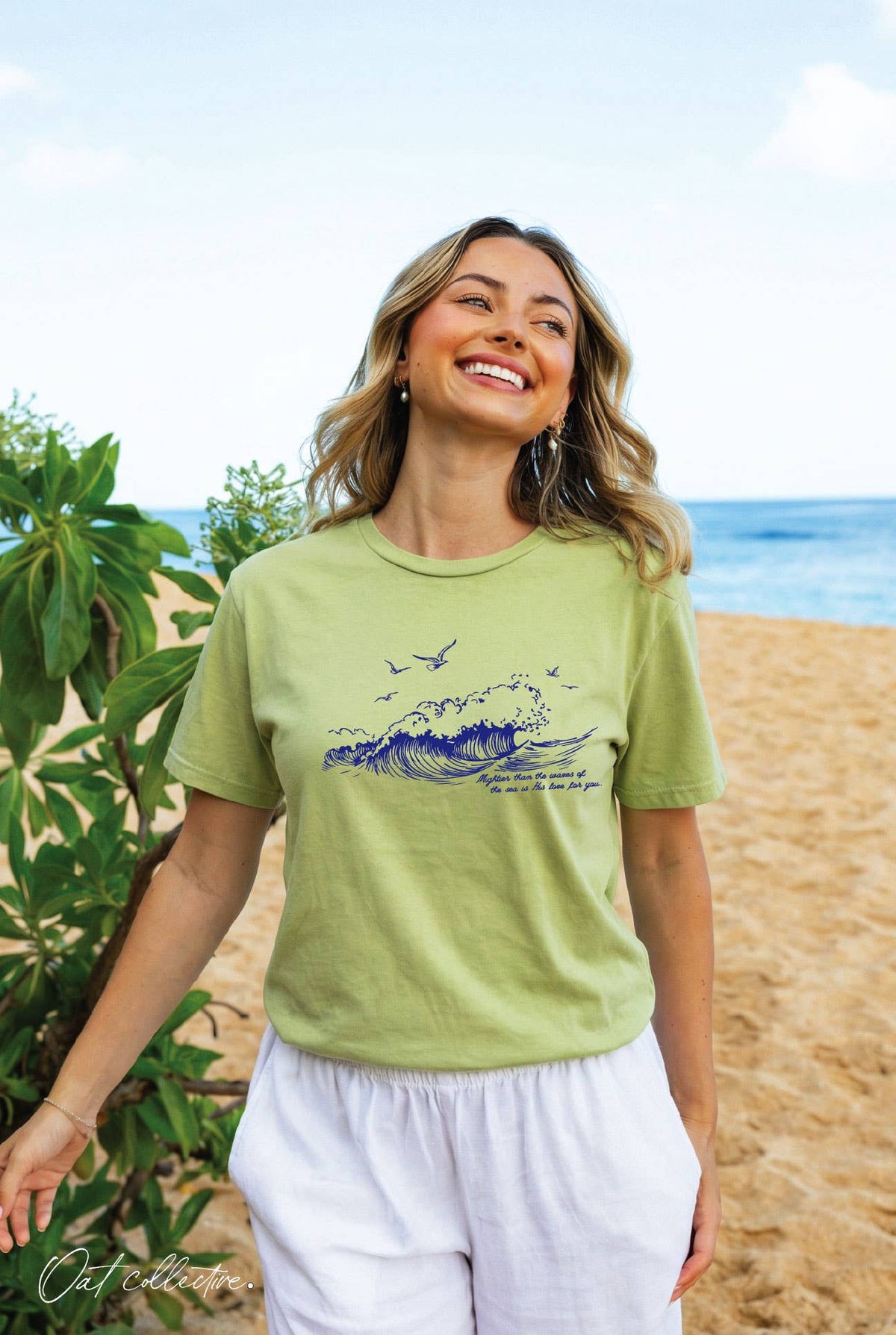 MIGHTIER THAN THE WAVES Supima Mineral Washed Tee