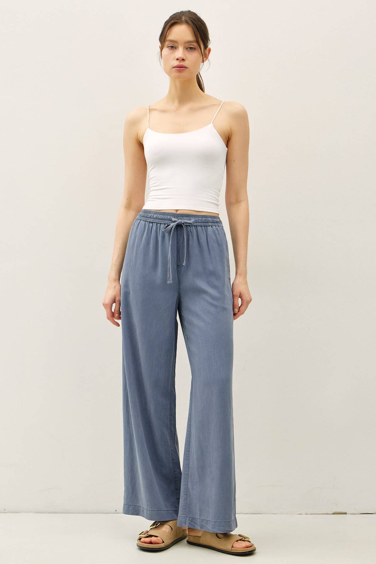 TENCEL WIDE LEG PANTS