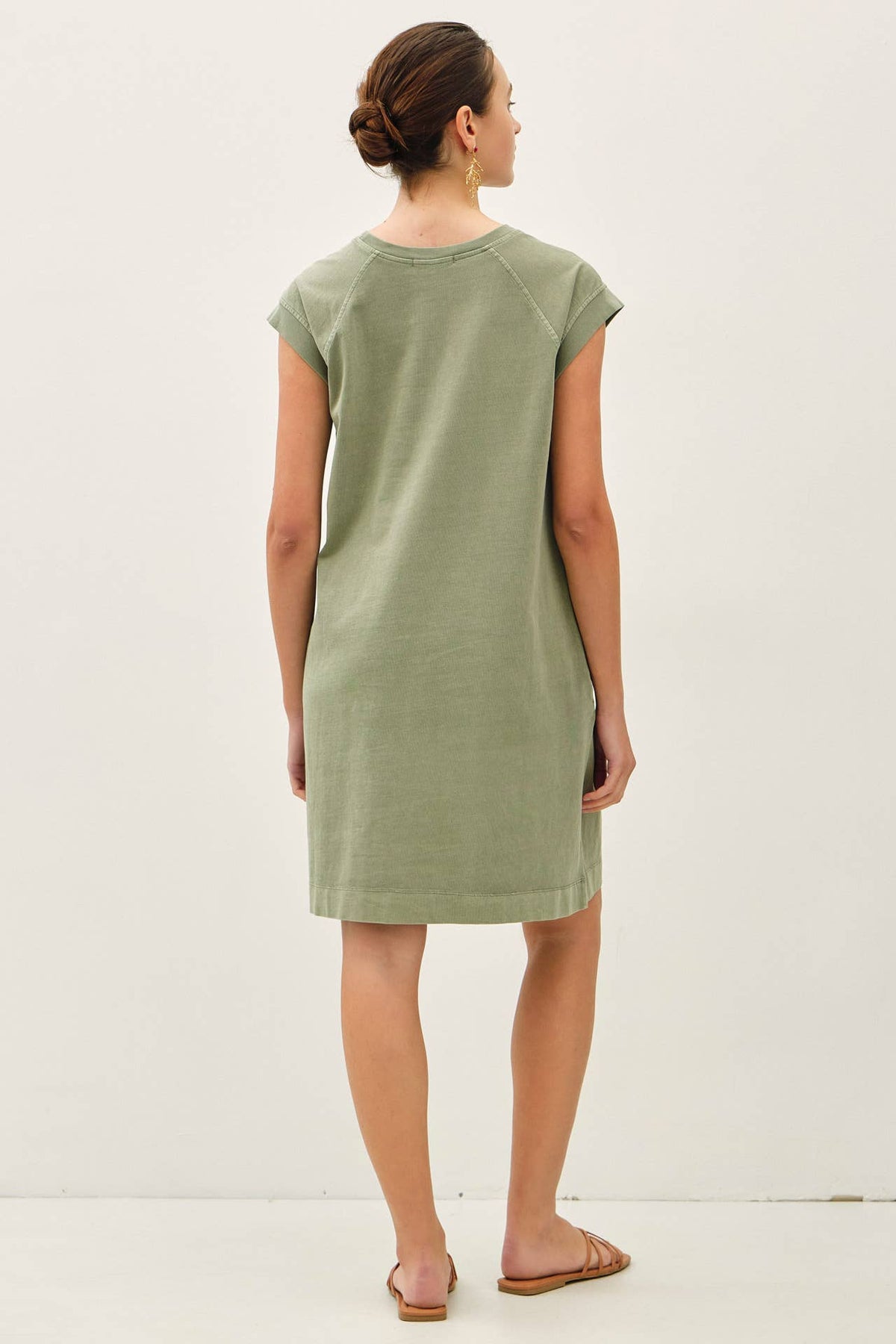 CASUAL CAPPED SLEEVE JERSEY DRESS