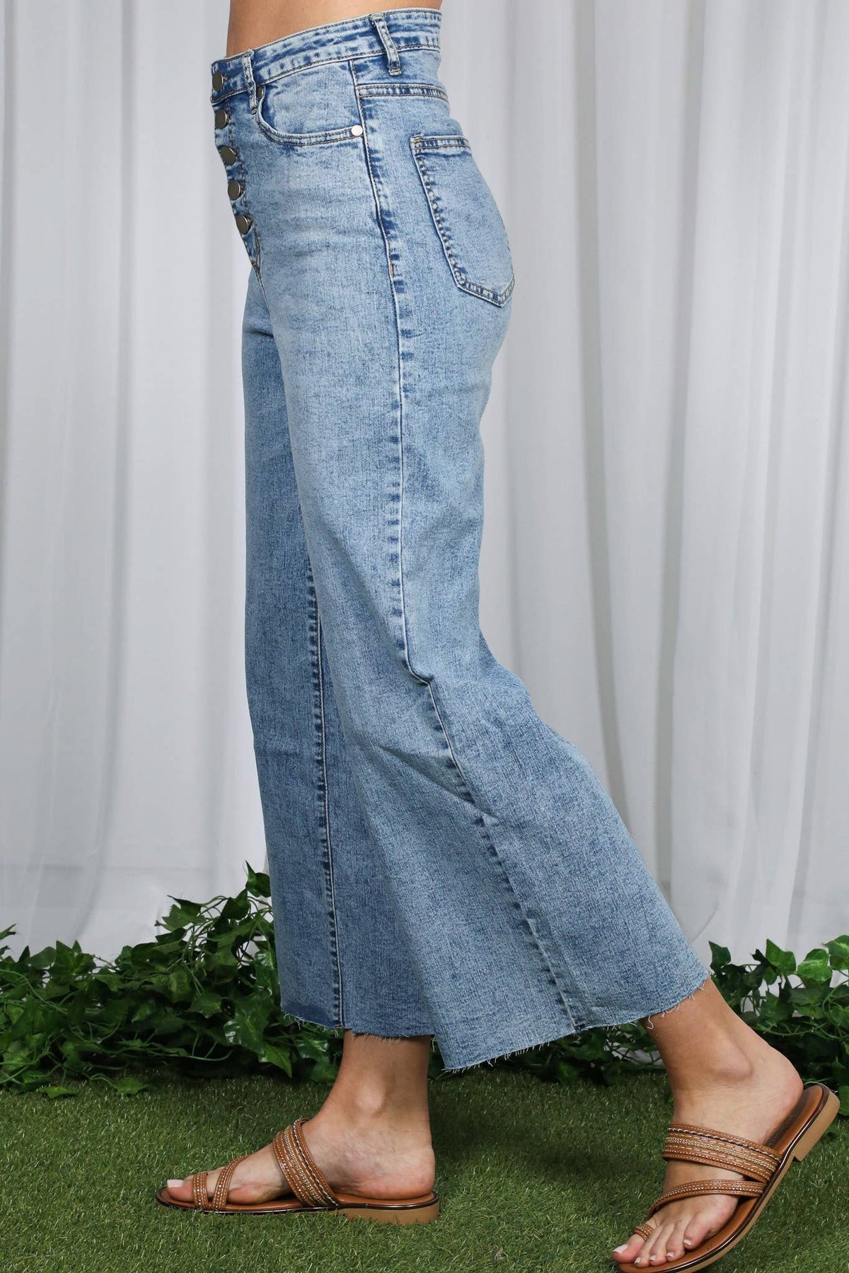 Trendy Cropped Stretchy Casual Washed Denim Jean VP83028