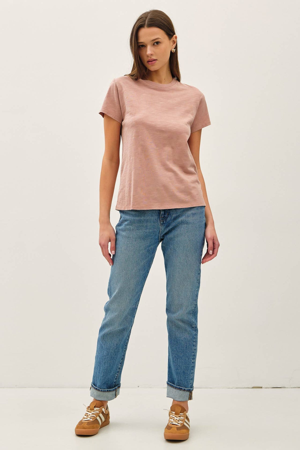 NEW COLOR-CLASSIC CUT ACID WASH COTTON T-SHIRT