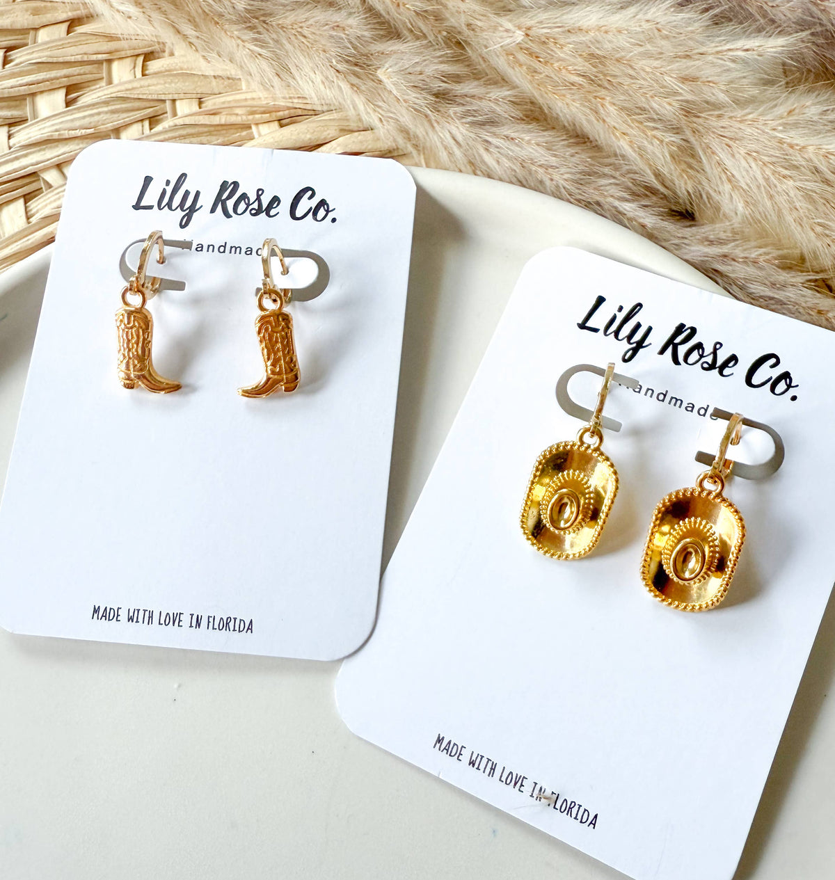 God Boot and Hat Earrings 