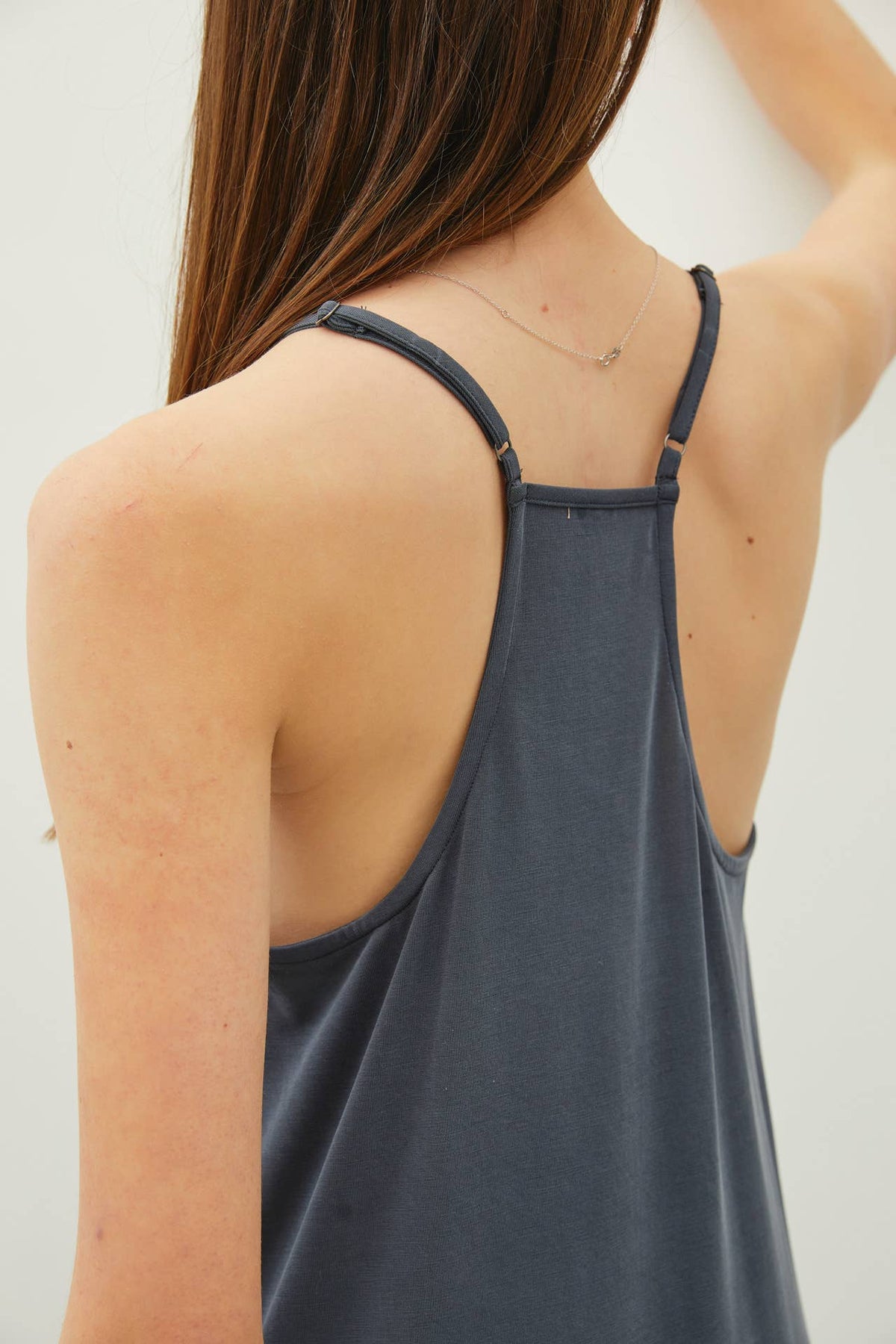 MODAL V-NECK RACERBACK ADJUSTABLE STRAP MAXI DRESS