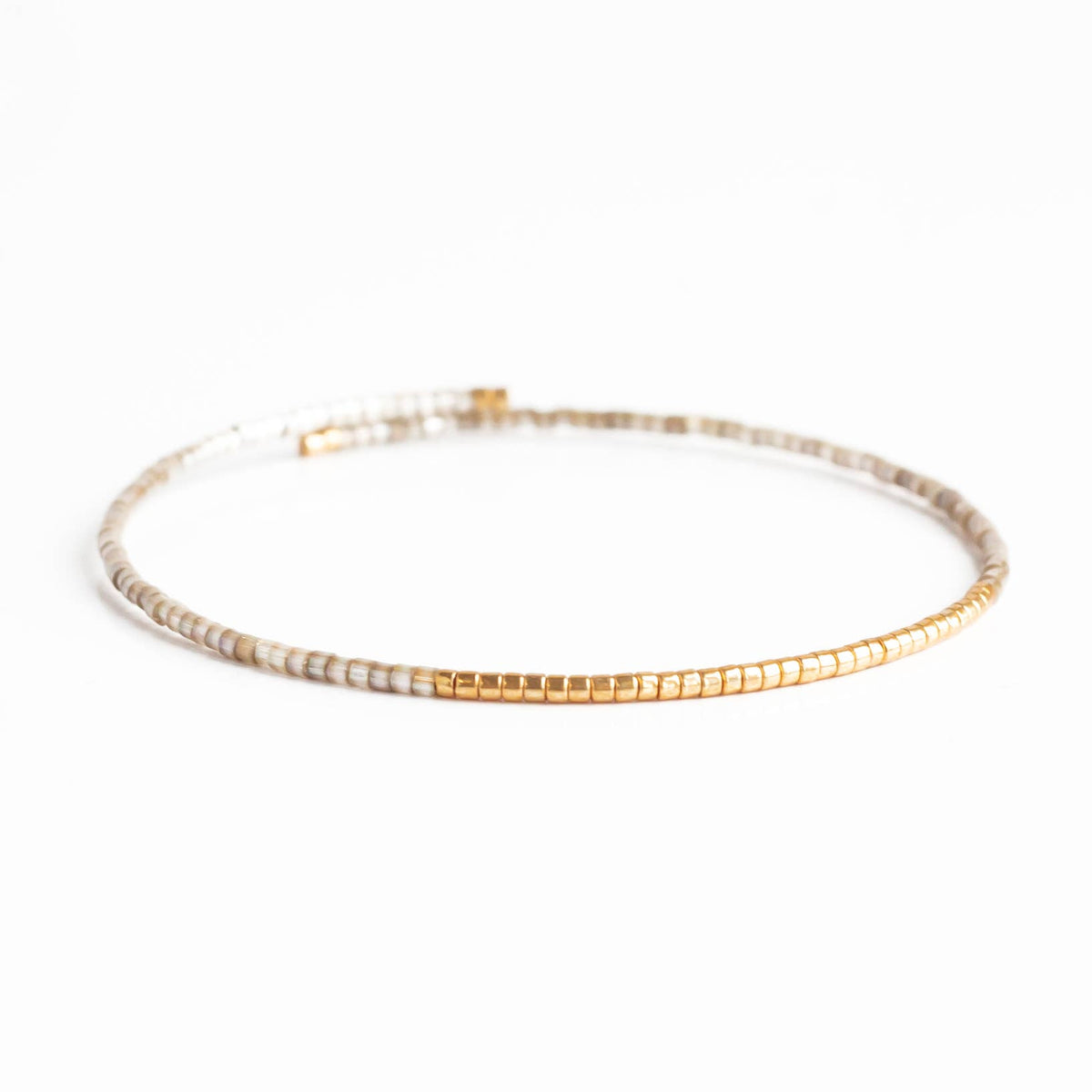 Norah Bangle-Smoky Quartz Beaded Bracelet | Delicate Jewelry