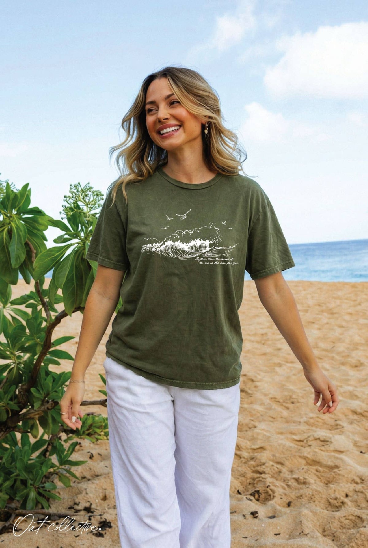 MIGHTIER THAN THE WAVES Supima Mineral Washed Tee
