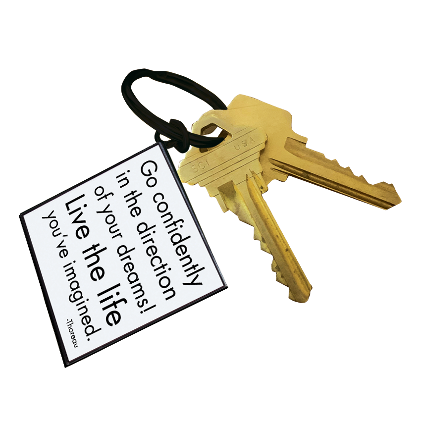 Keychains - KC55 - Go Confidently (Henry David Thoreau)