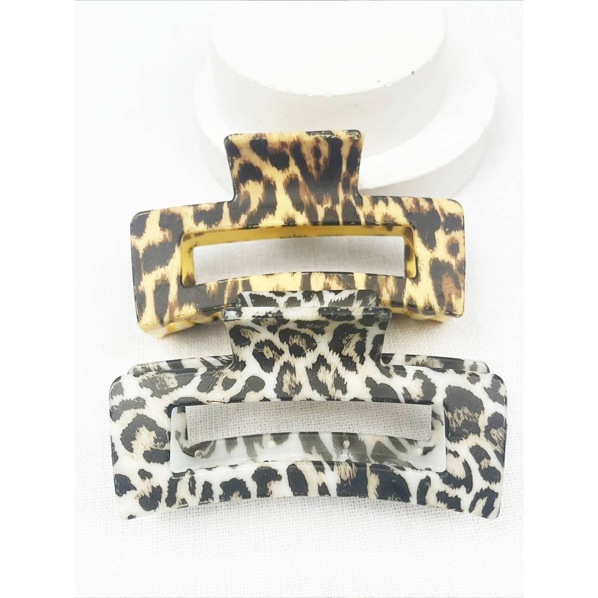 Leopard Pattern Rectangle Hair Clips
