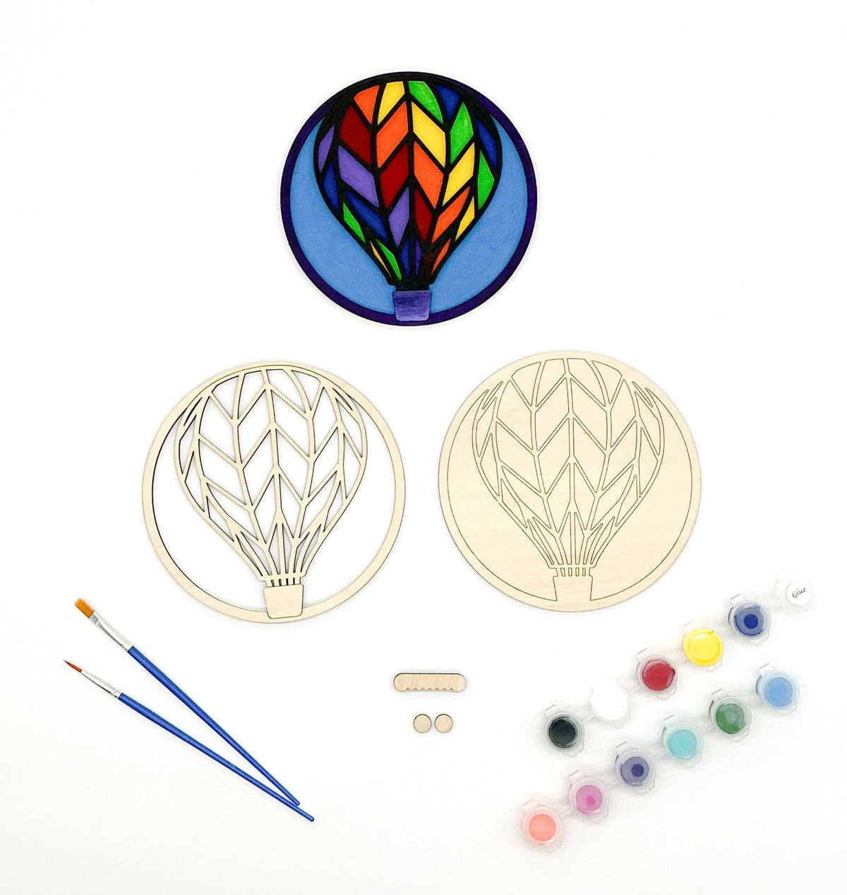 Hot Air Balloon 3D Layered Art | DIY Wood Craft Kit for Adults | Whimsical Traveler Gift