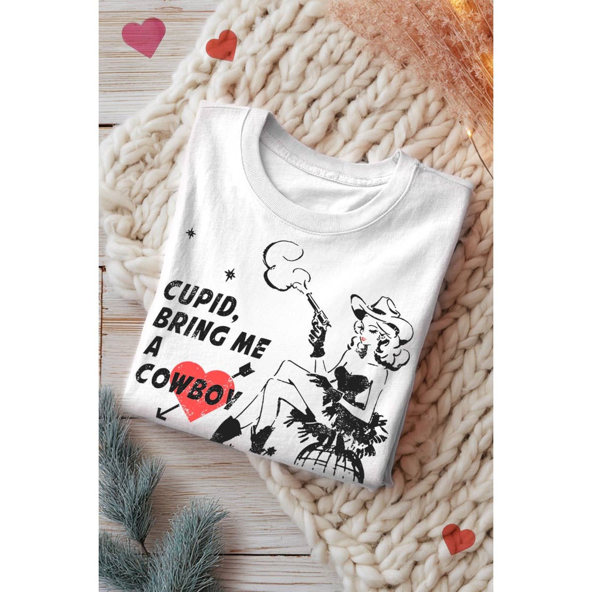 CUPID BRING ME A COWBOY MINERAL GRAPHIC TEE