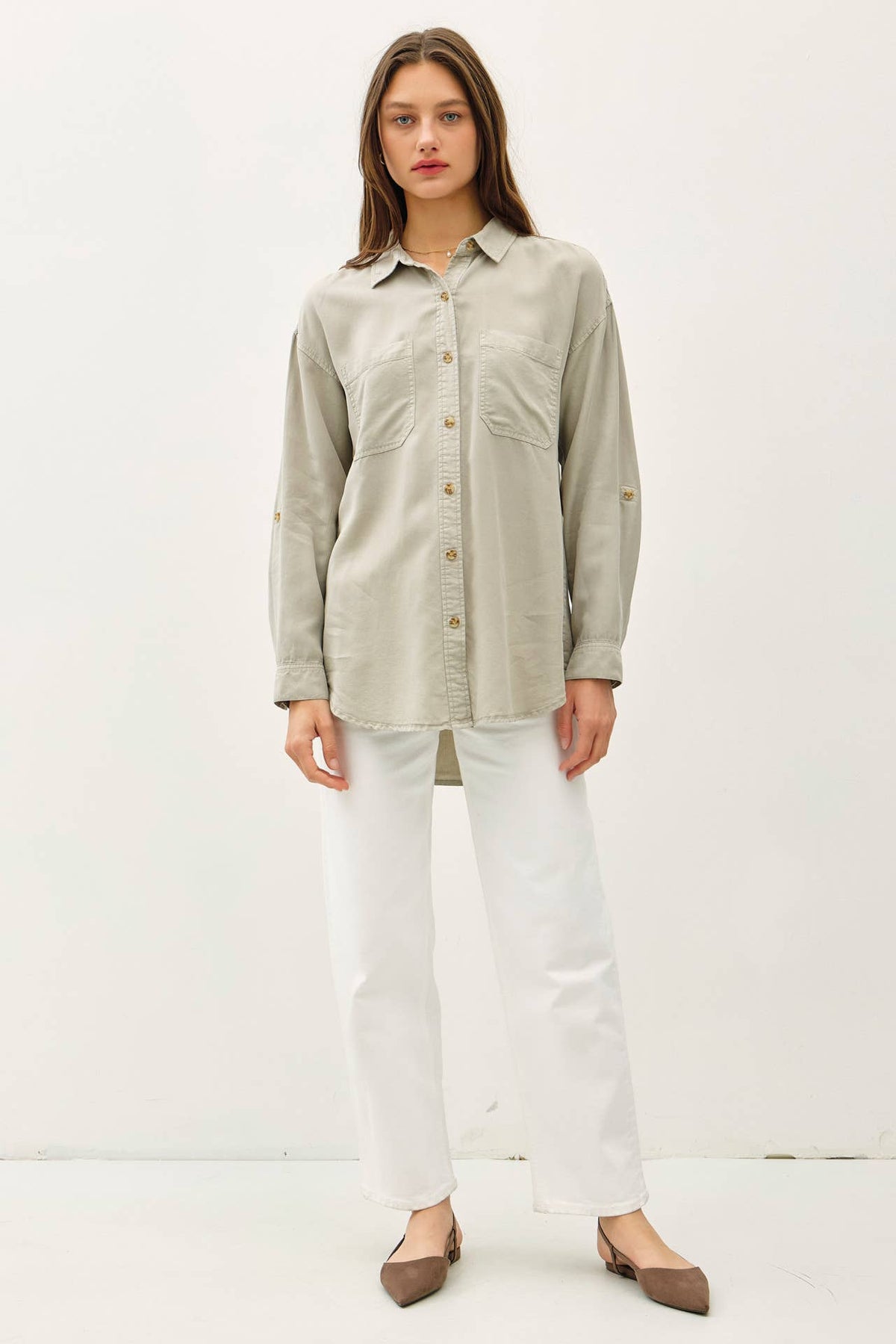 SOFT-WASHED TENCEL OVERSIZED SHIRT