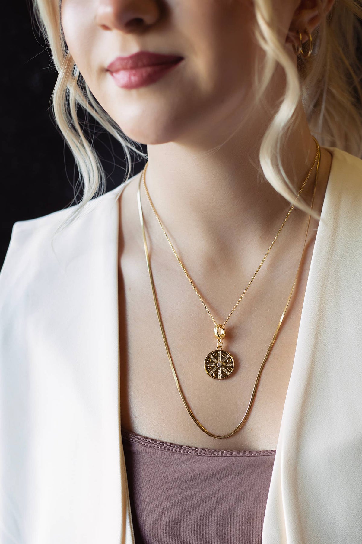 Lucky Medallion Charm, CZ, Charm Bar, Bag Charm