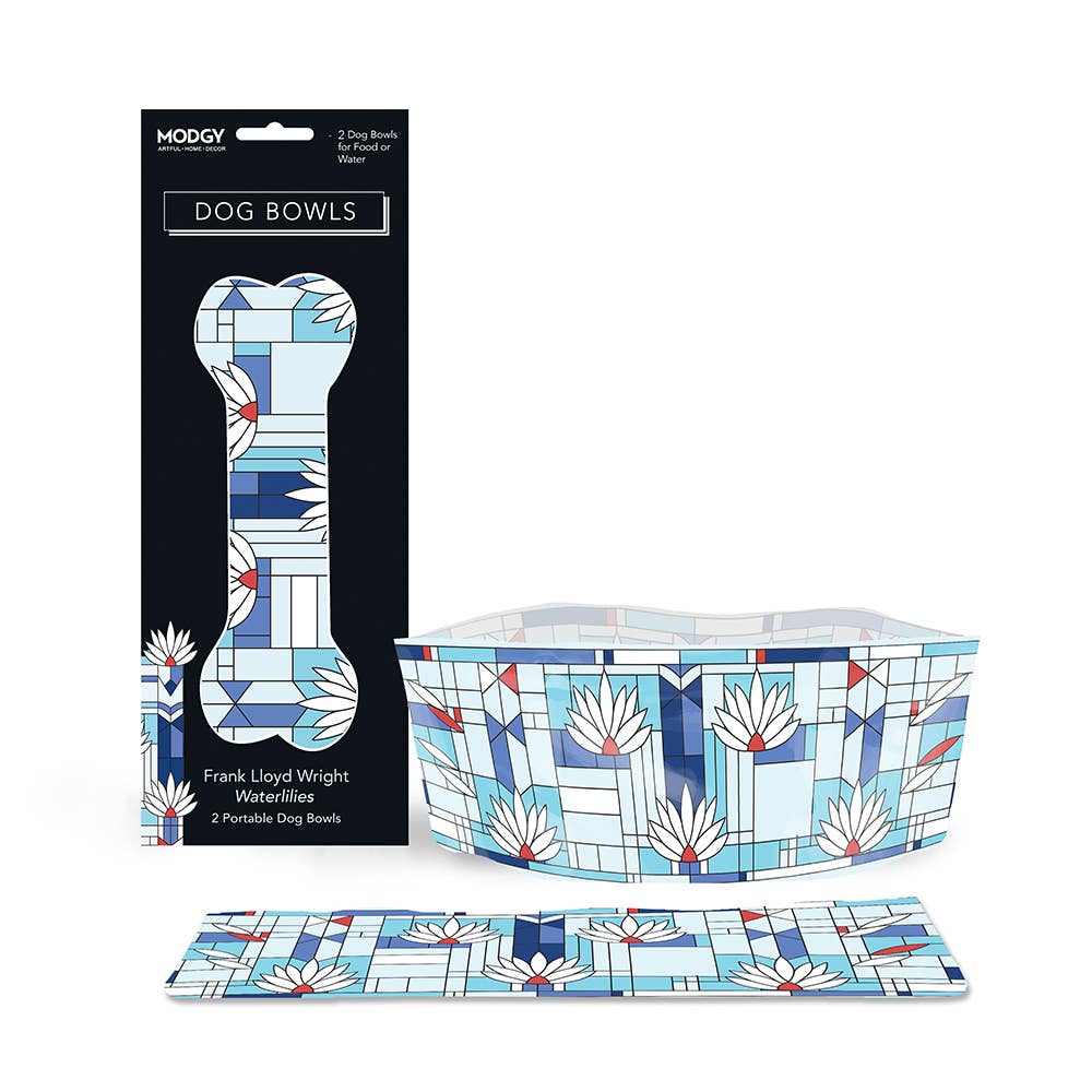 Frank Lloyd Wright Waterlilies Dog Bowls