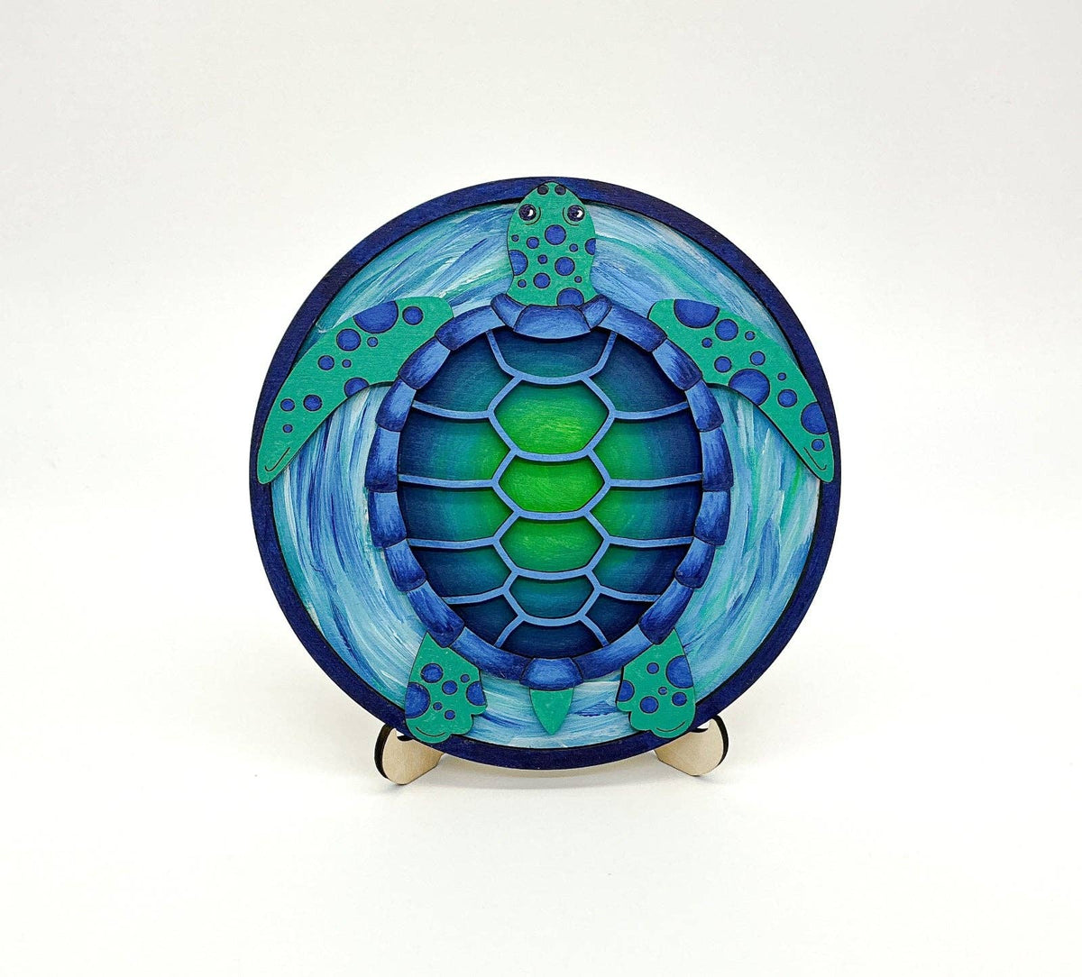 Layered Sea Turtle 3D Art | DIY Wood Craft Kit for Adults | Unique Nautical Wall Art