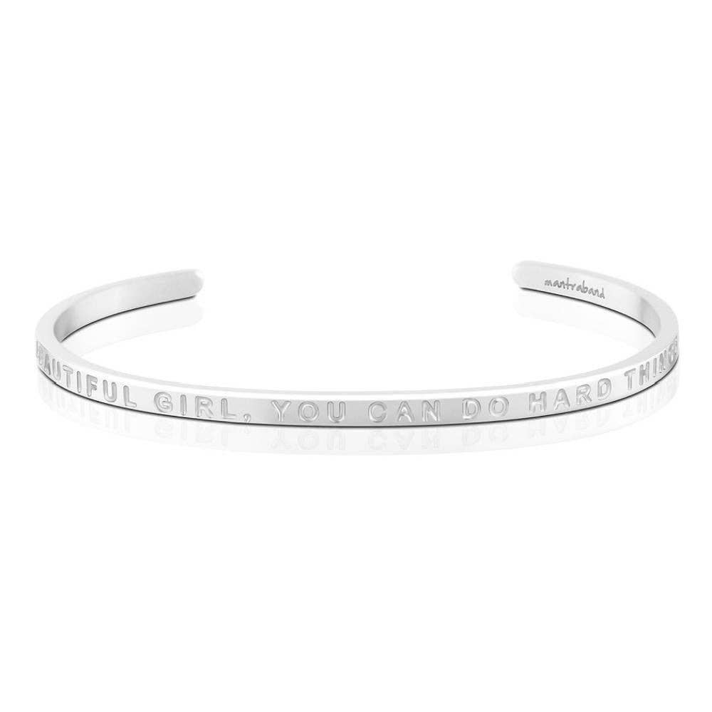 Beautiful Girl, You Can Do Hard Things - quote bracelet