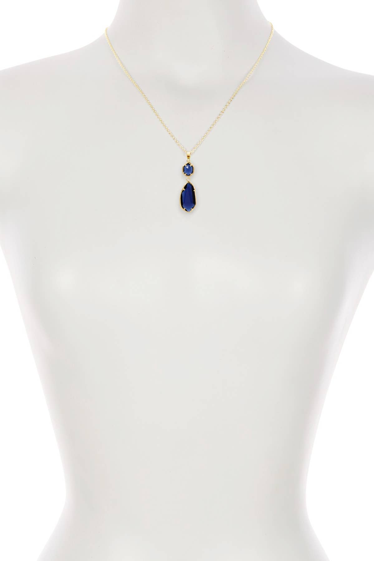 London Blue Crystal Hanging Pendant Necklace - GF