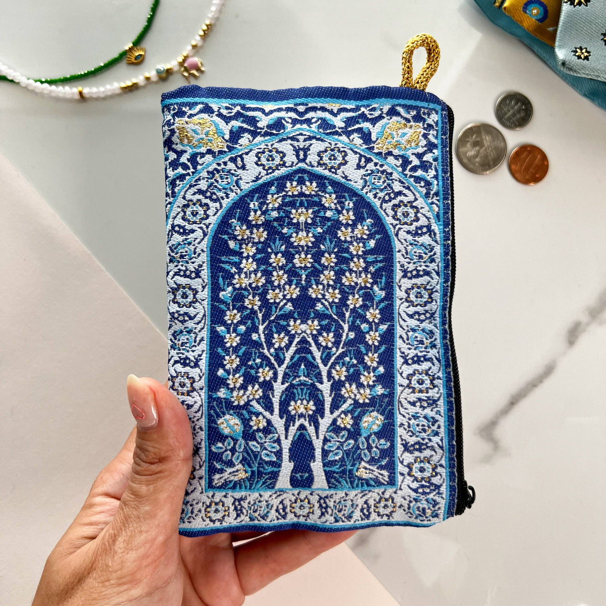 Fabric Coin Purse, Zipper Pouch, Handmade Coin Purse