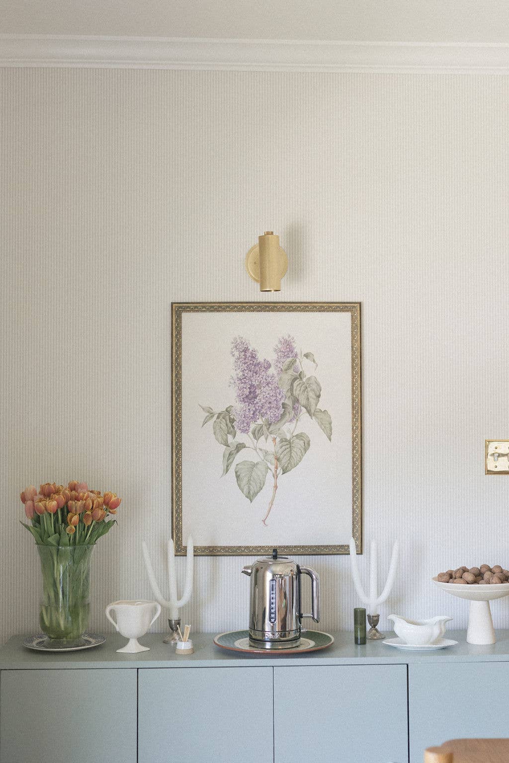 Lilac Branch Framed Antique Art