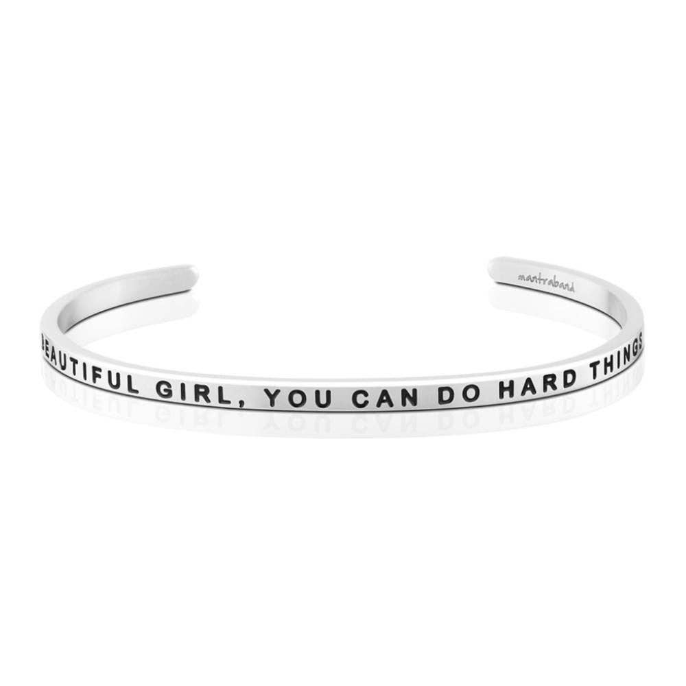 Beautiful Girl, You Can Do Hard Things - quote bracelet
