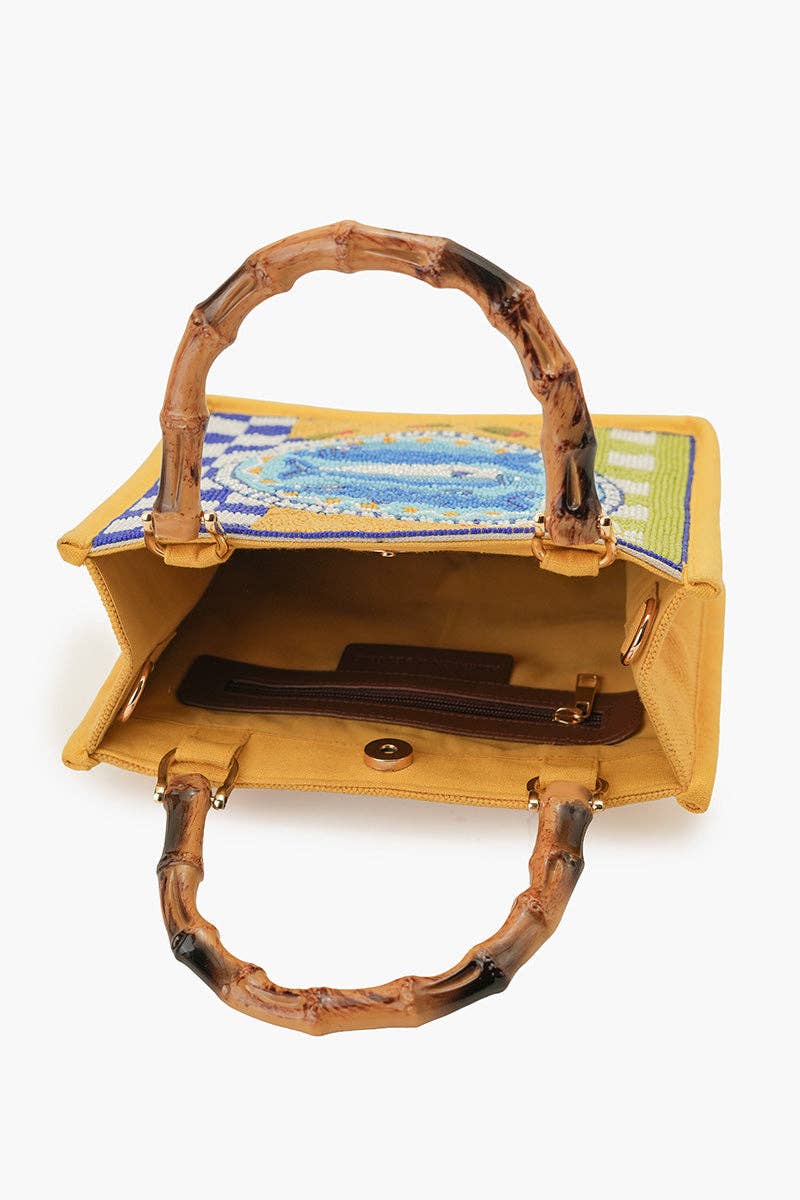 Mediterranean Sardine Hand-Beaded Mini Tote