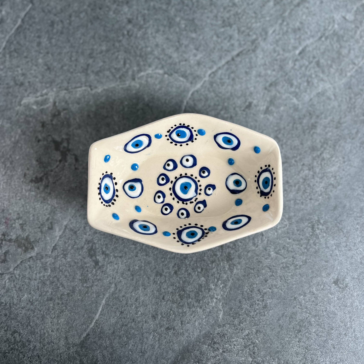 Evil Eye Trinket Dish, Ceramic Pinch Bowls, Handmade Pottery