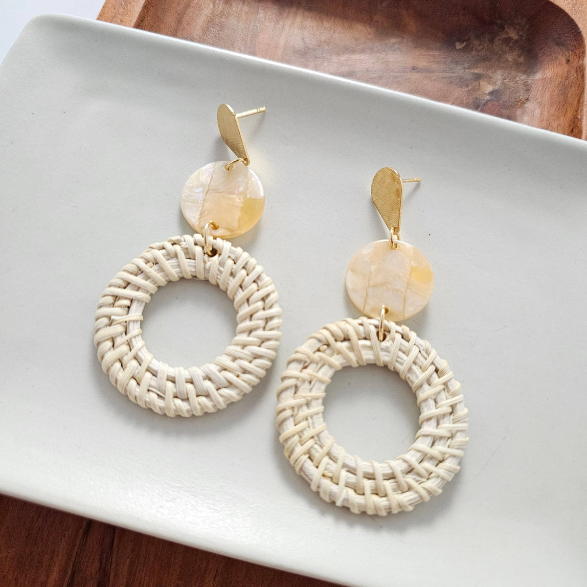 Lana Earrings - Light Rattan // Resort, Jewelry