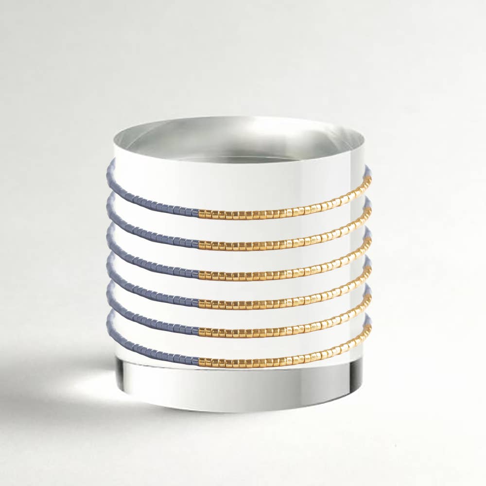 Norah Bangle-Cornflower | Beaded Bracelet | Delicate Jewelry