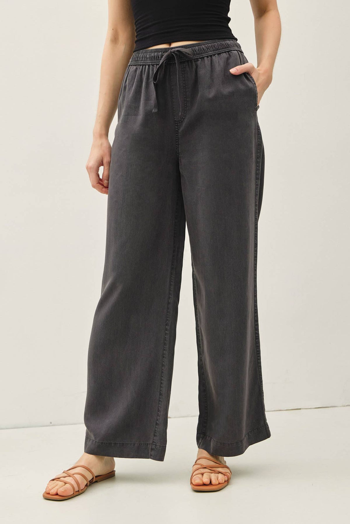 TENCEL WIDE LEG PANTS