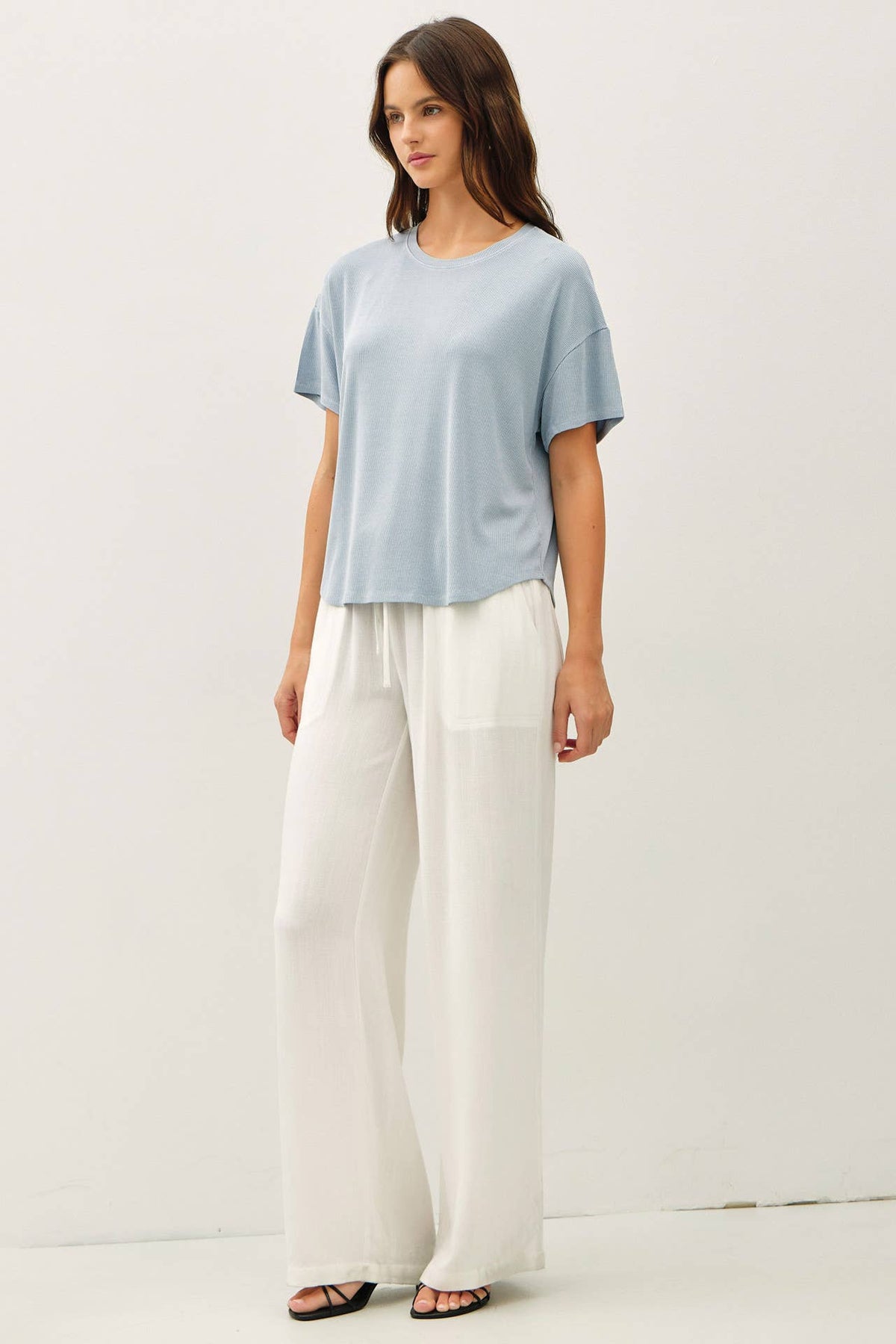 GARMENT DYE RIBBED BOXY FIT T-SHIRT