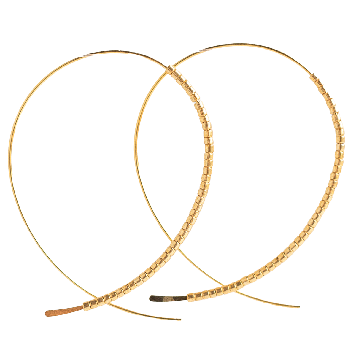 Norah Earrings-Gold | Beaded Threader Earrings