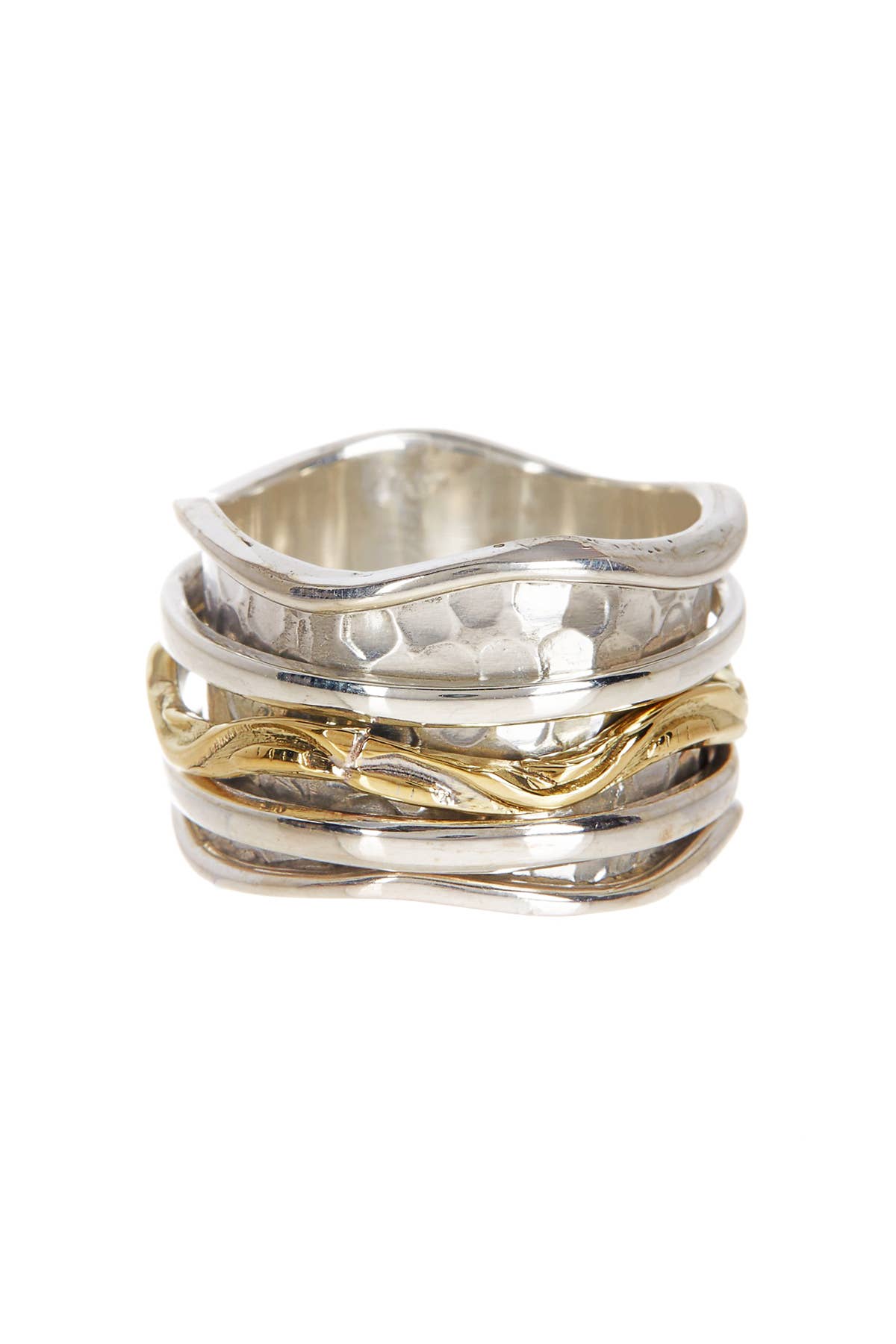 Two-Tone Wave Spinner Ring - SF