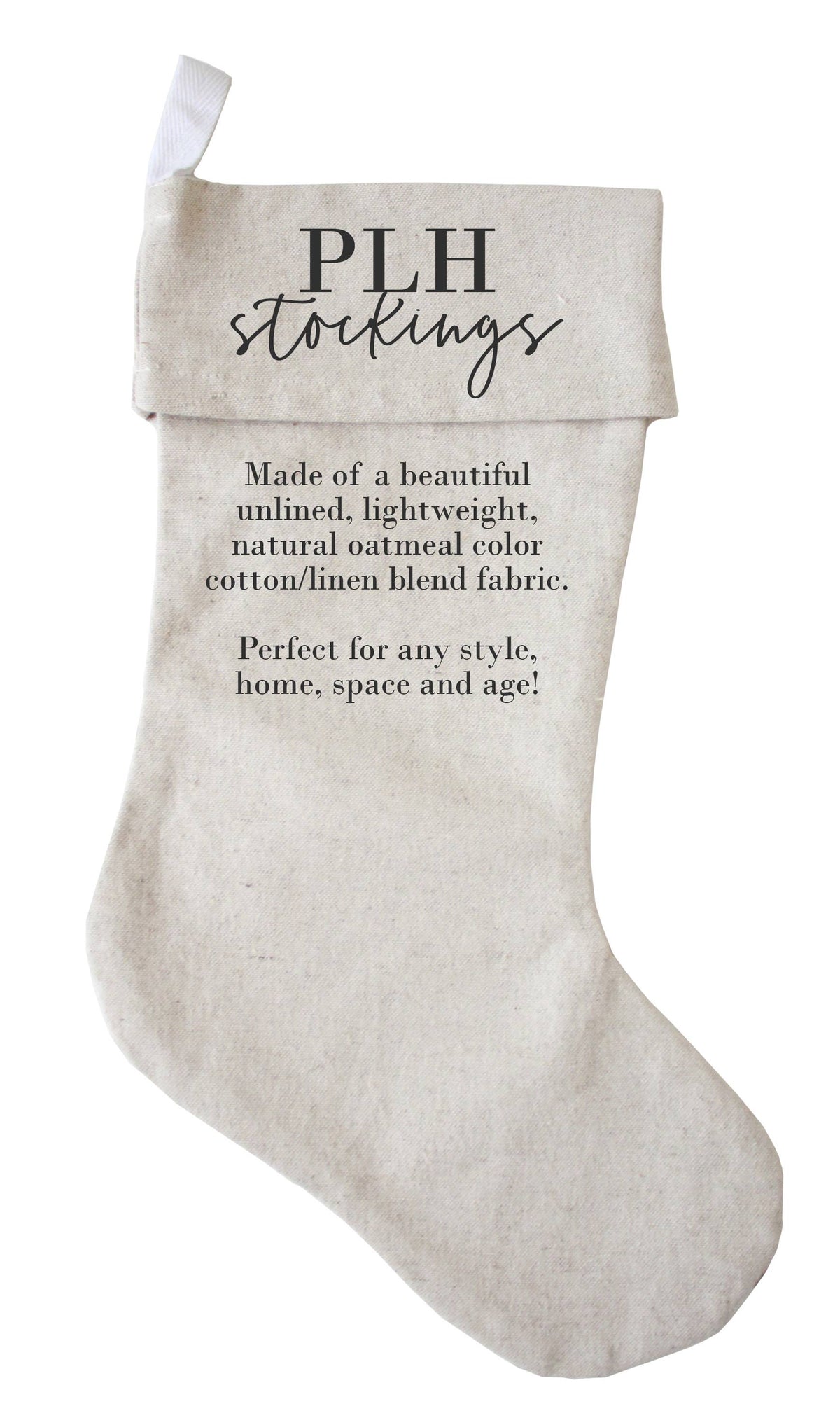 Natural Linen Christmas Stocking