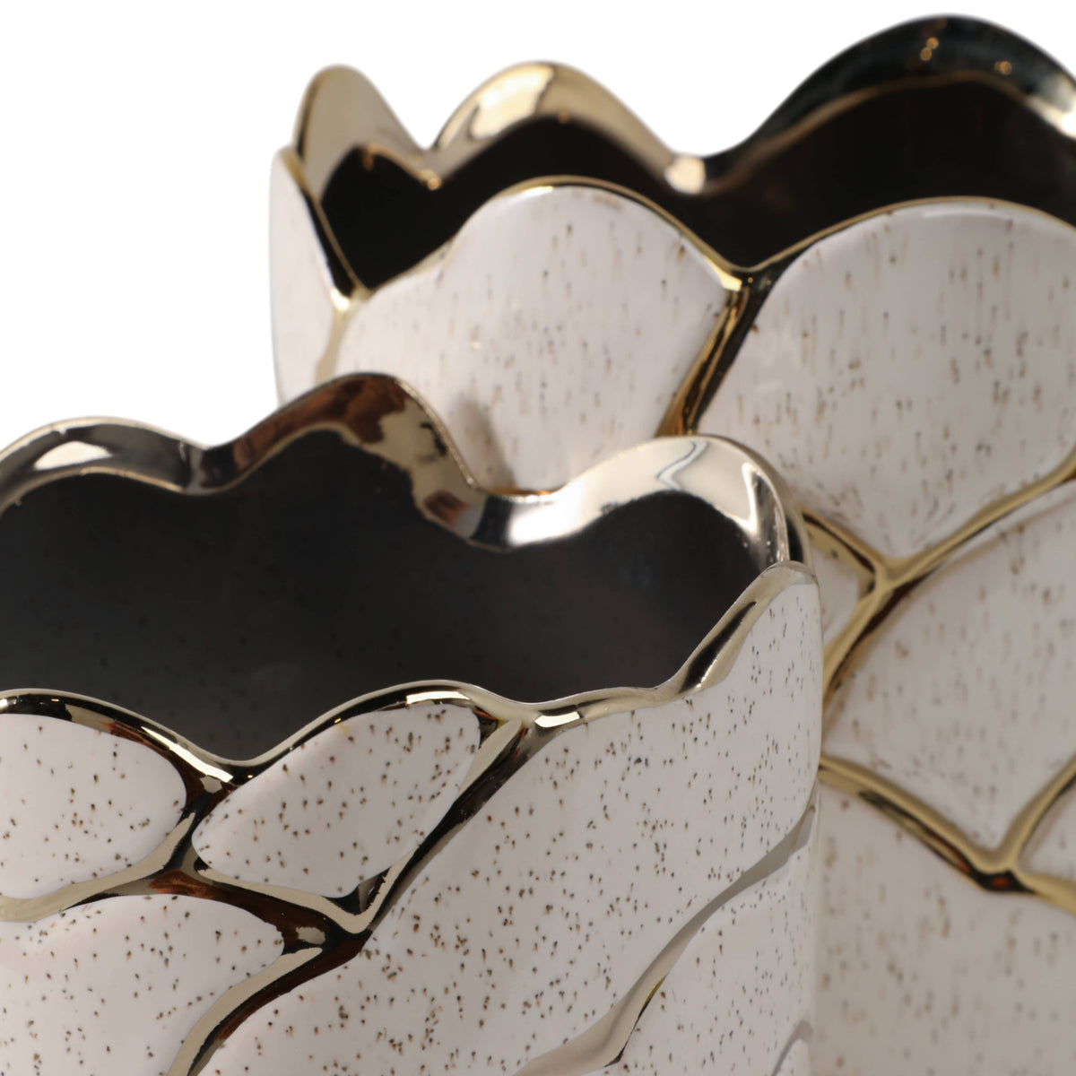 Ivory/Gold Resin Cloud Planter