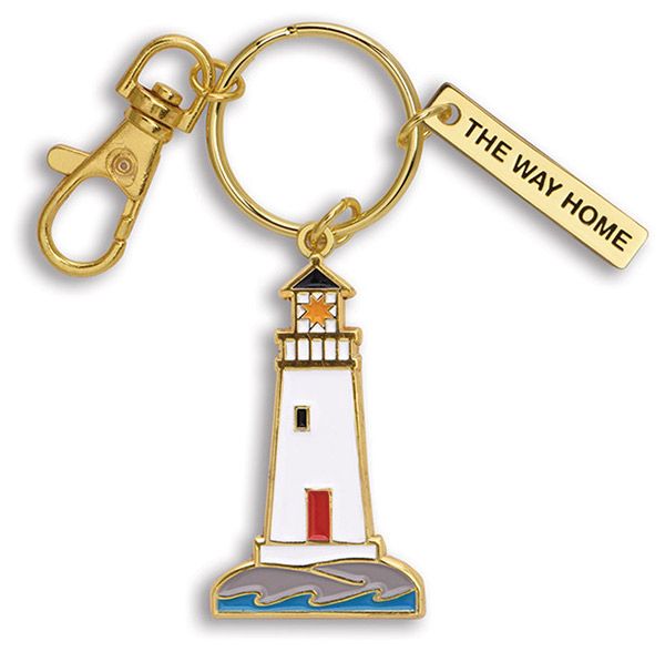 Lighthouse Enameled Keychain