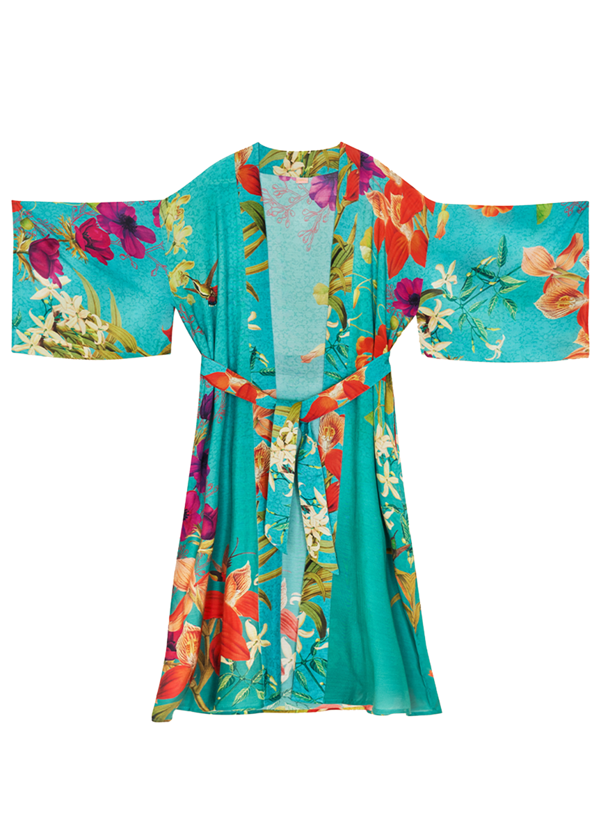Hummingbird at Dusk Kimono Gown