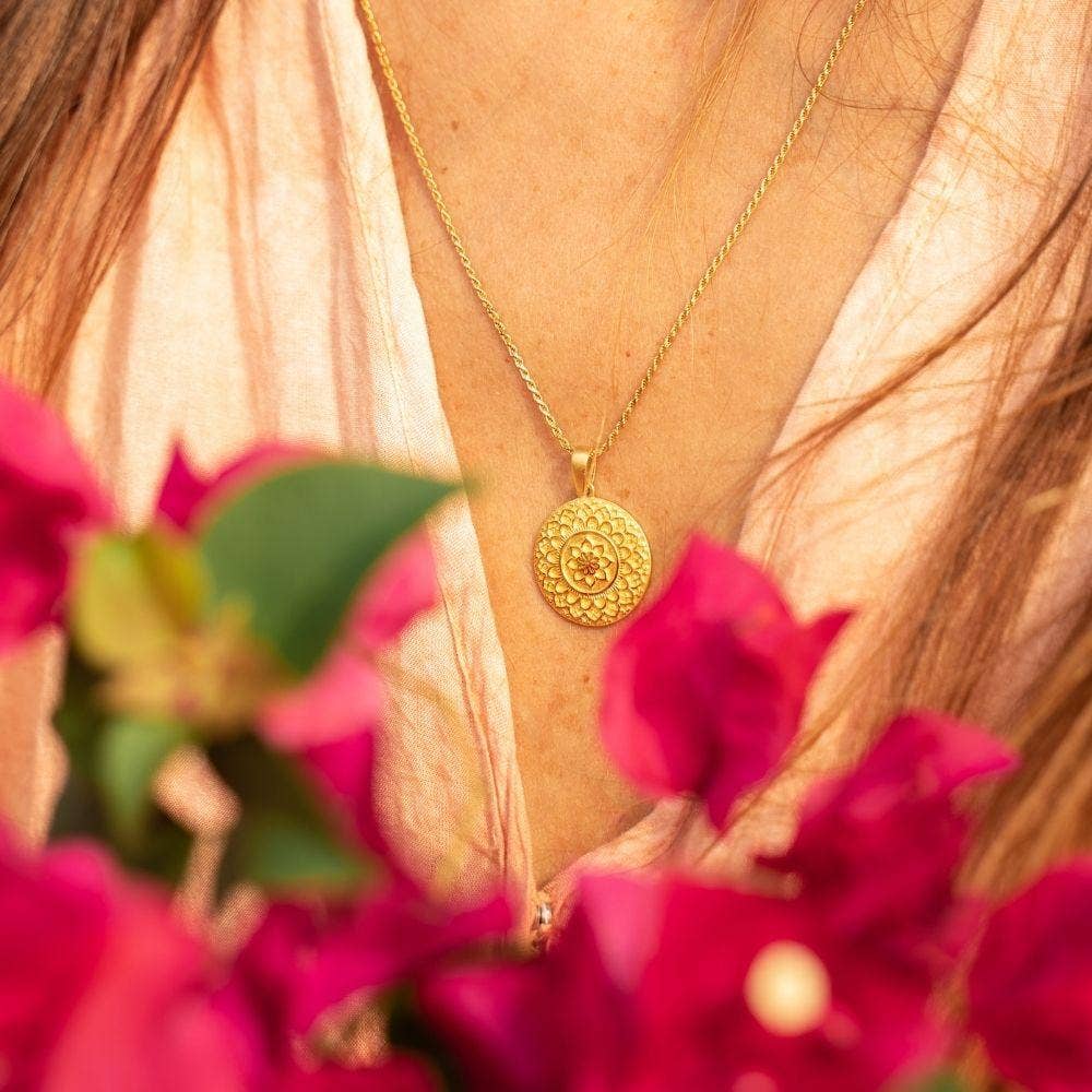 I Am Strong And Powerful - inspirational mandala necklace