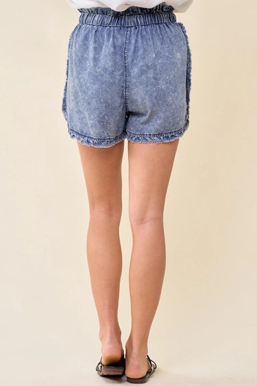 Denim Frilled Paperback Shorts