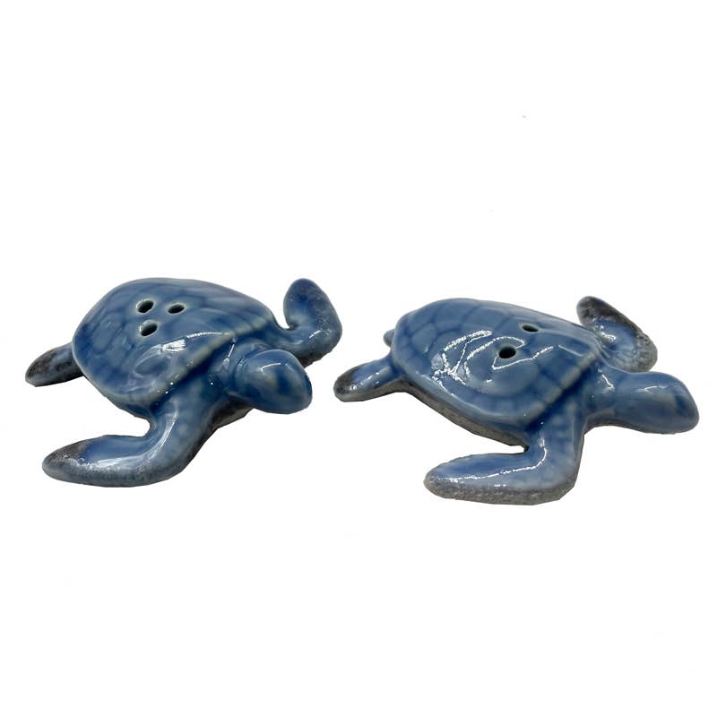 Blue Sea Turtle Salt & Pepper Set - Coastal Kitchen