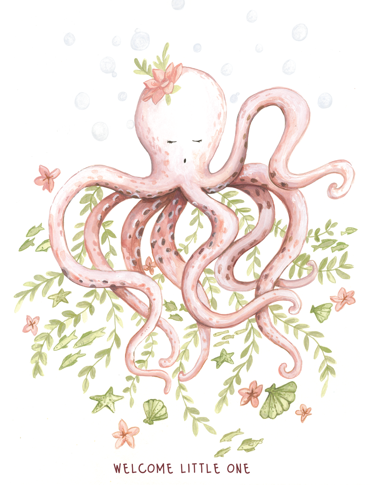 Sweet Octopus Baby Greeting Card