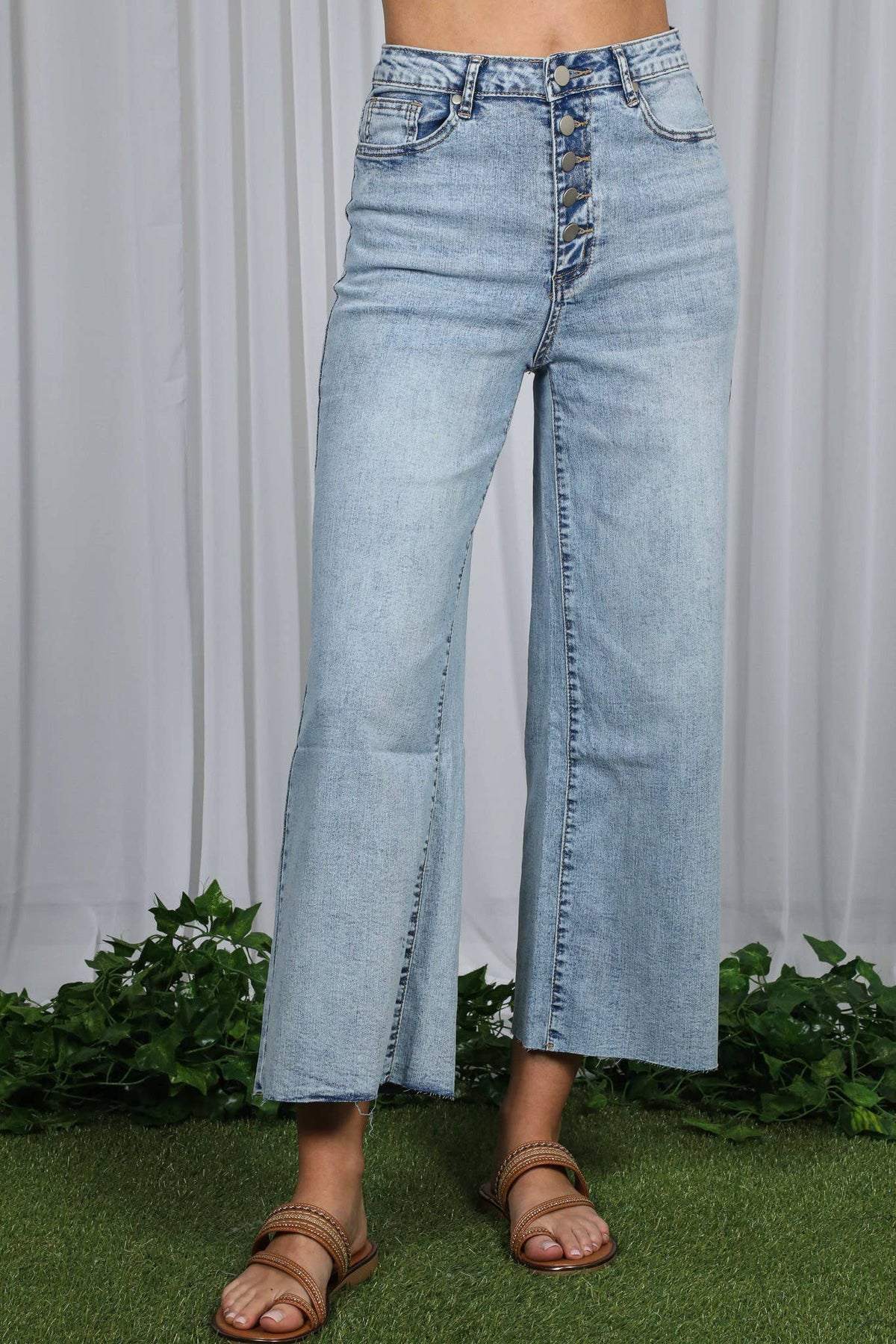Trendy Cropped Stretchy Casual Washed Denim Jean VP83028