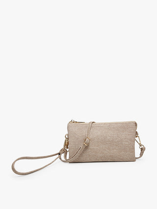 Riley 3 Compartment Crossbody/Wristlet - Almond