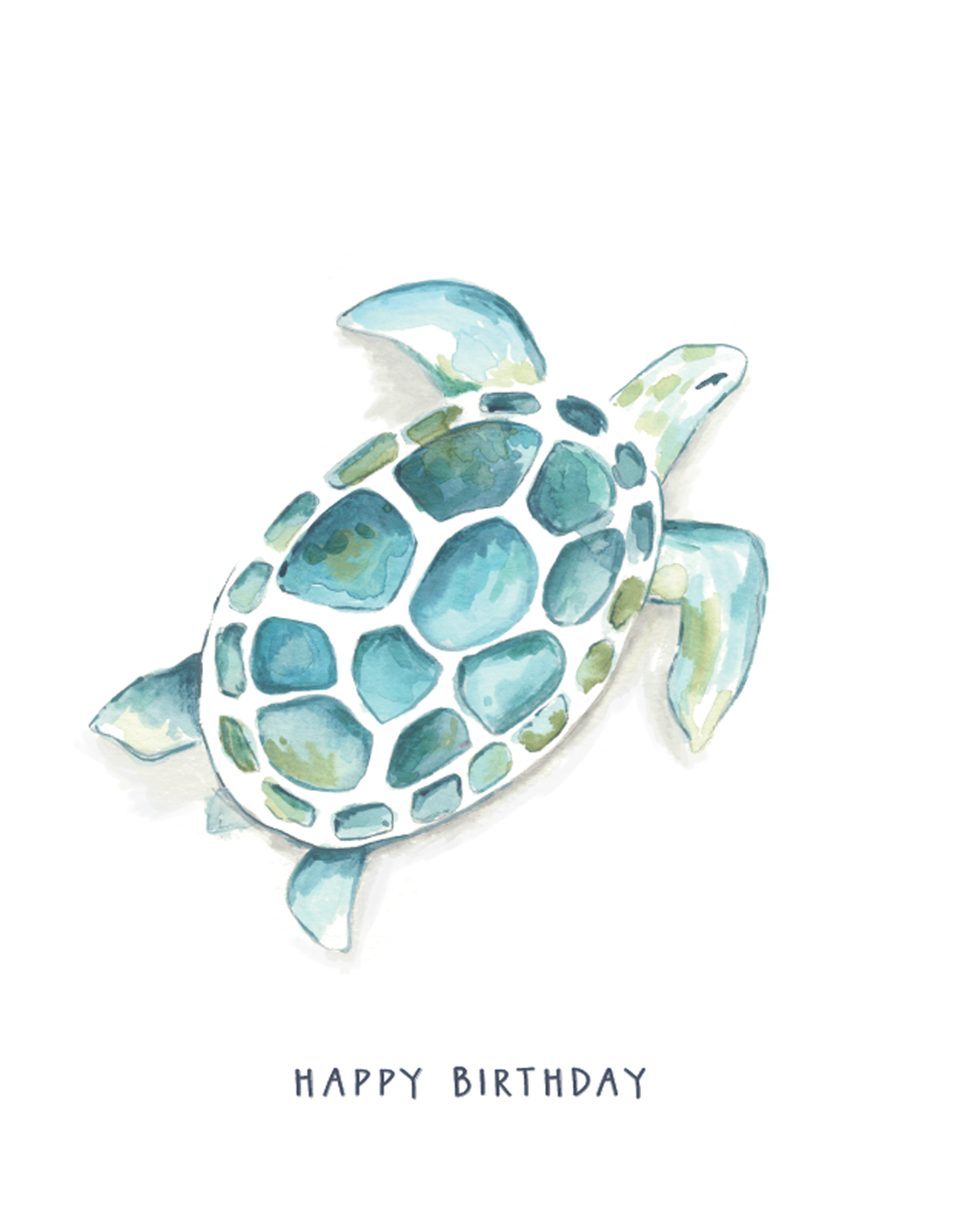 Turtle / Coastal Birthday  greeting Card