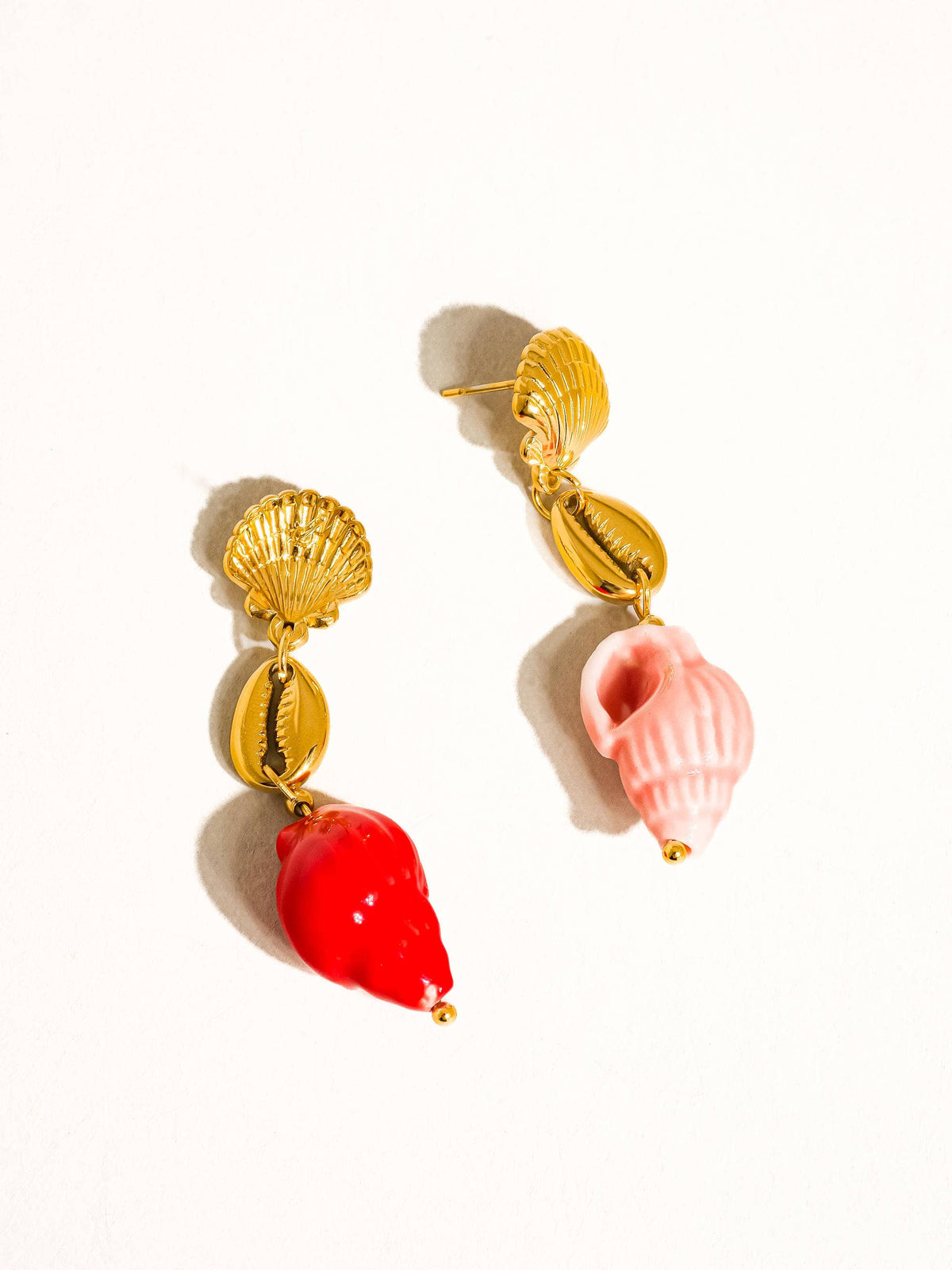 Nessa 18K Gold Non-Tarnish Shells Dangle Earring