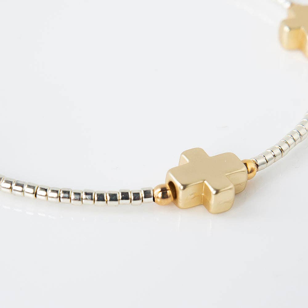 Faithful Cross Bangle-Silver, Cross Bracelet | Christian