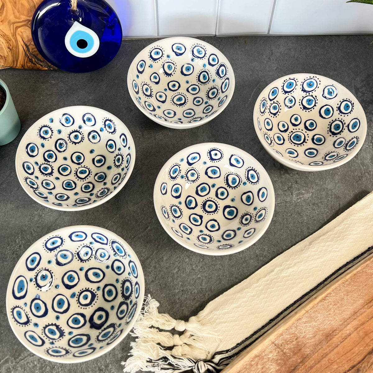 Medium Evil Eye Bowl, Boho Home Decor, Decorative Bowl