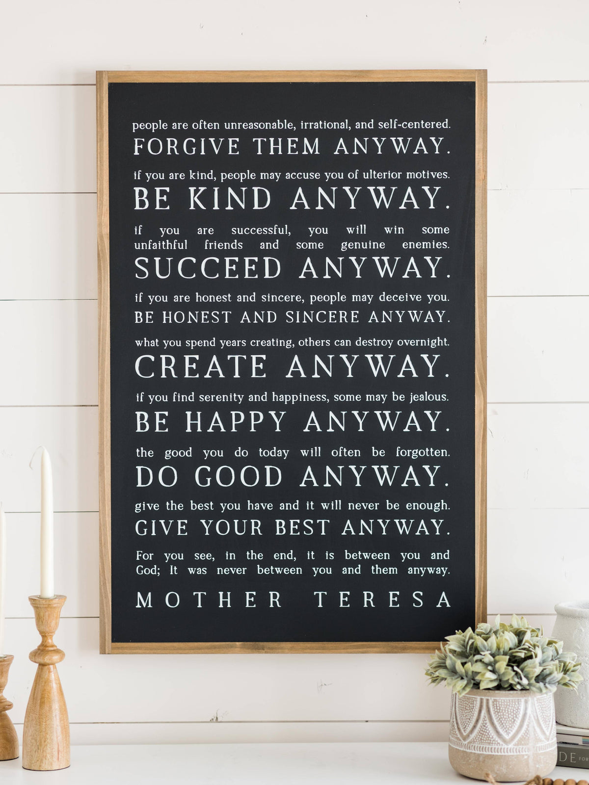 Love them Anyway | Mother Teresa | Wall Art