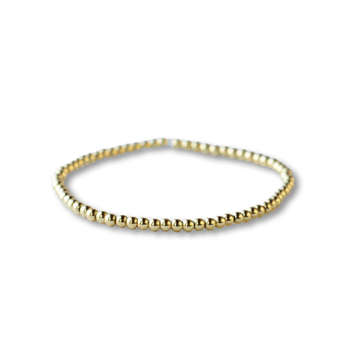 Gold Beaded Bracelets-3mm, Smooth