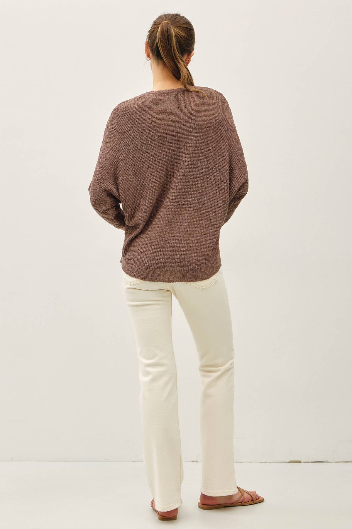 NEW COLOR-FRONT POCKET DOLMAN LONG SLEEVE KNIT SWEATER